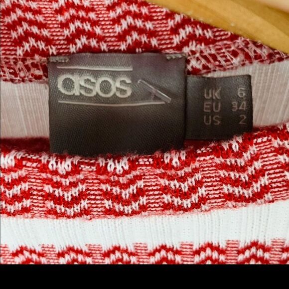 ASOS Midi Dress Side Slit Mock Neck Short Sleeve Size 2 - Picture 4 of 4